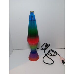 VTG Lava Lamp Glass Bottle Rainbow Red Blue & Green Base NO BULB